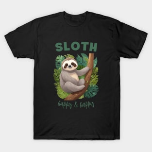 Cartoon Style Cute Sloth T-Shirt